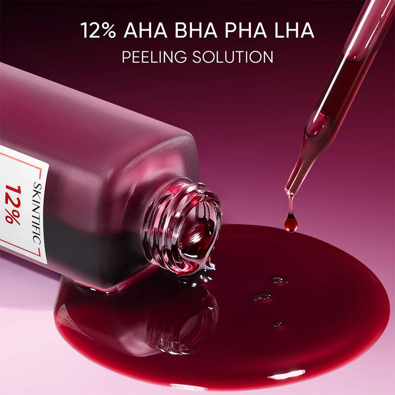 SKINTIFIC AHA BHA PHA LHA Peeling Solution Facial Serum 30ml