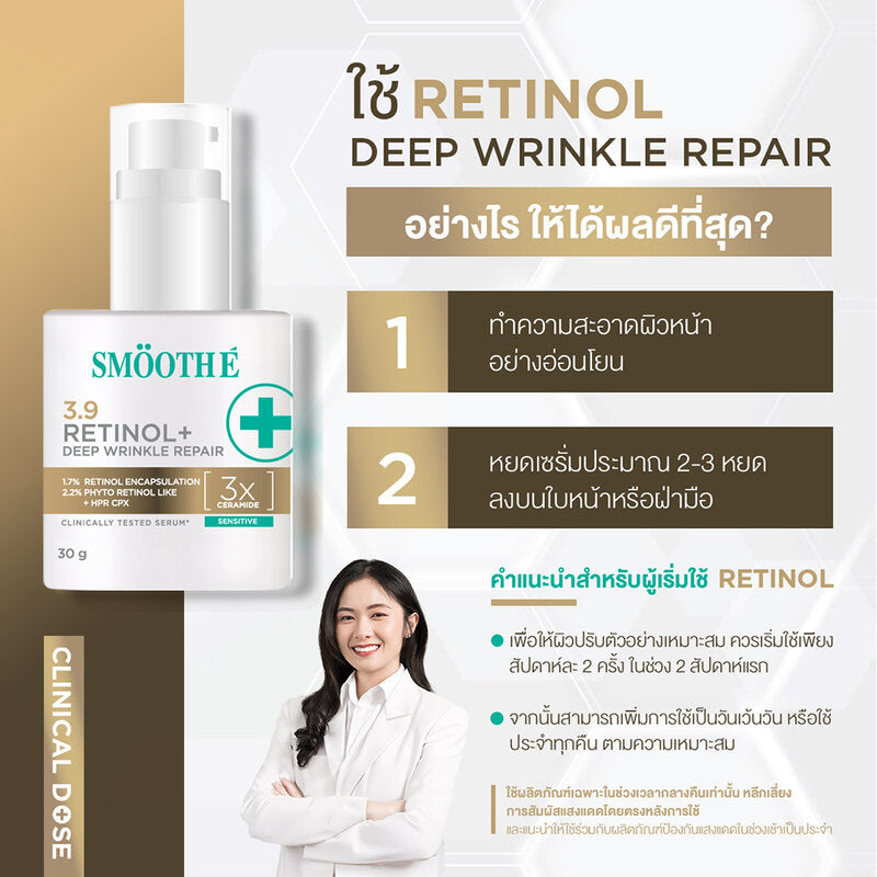 Smooth E Retinol Plus Deep Wrinkle Repair Serum 30g