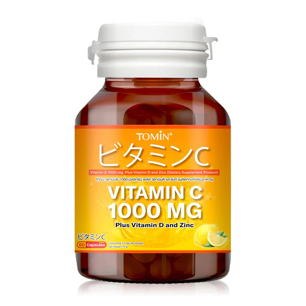 Tomin Vitamin C 1000mg Plus Vitamin D And Zinc 60 Capsules