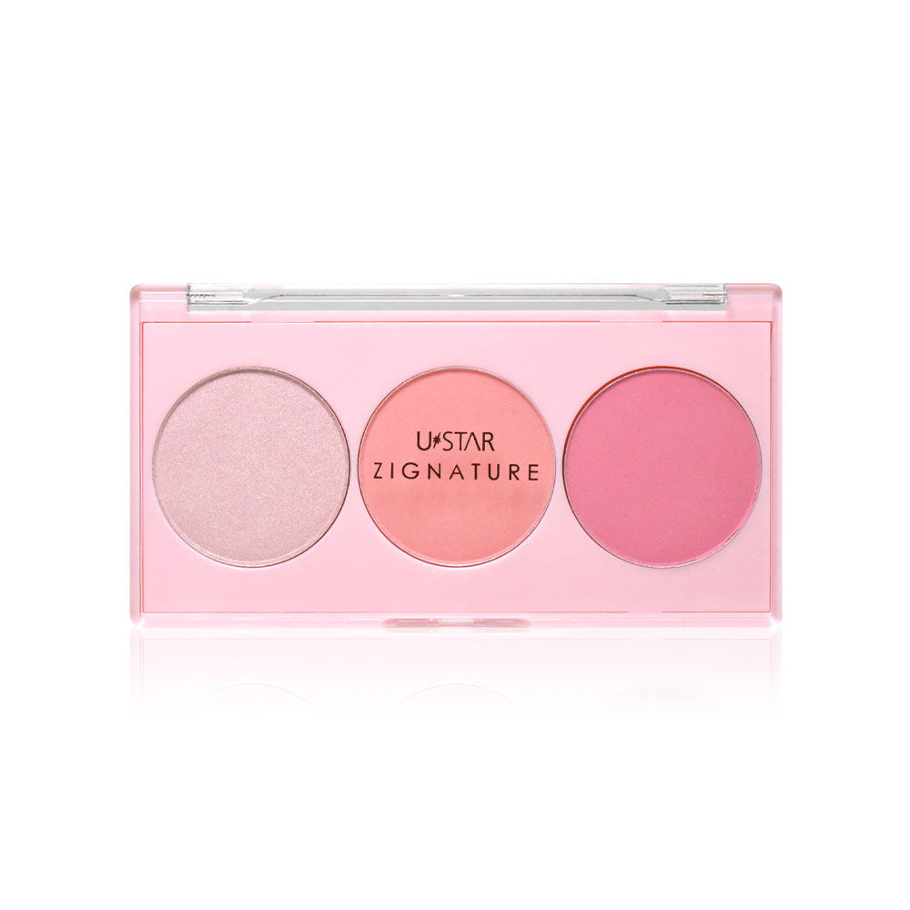 U-Star Zignature Maxx Cover Blush & Highlight Palette 2.5g - #01 Pitch