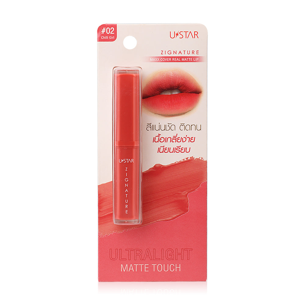U-Star Zignature Maxx Cover Real Matte Lip 2g - #02 Chilli Girl