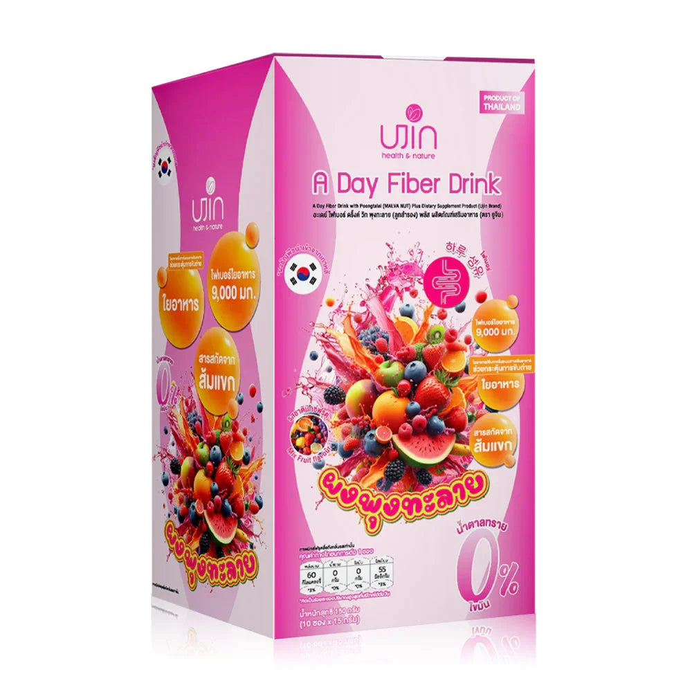 Ujin A Day Fiber Drink With Poongtalai Malva Nut Plus 15g x 10 Sachets