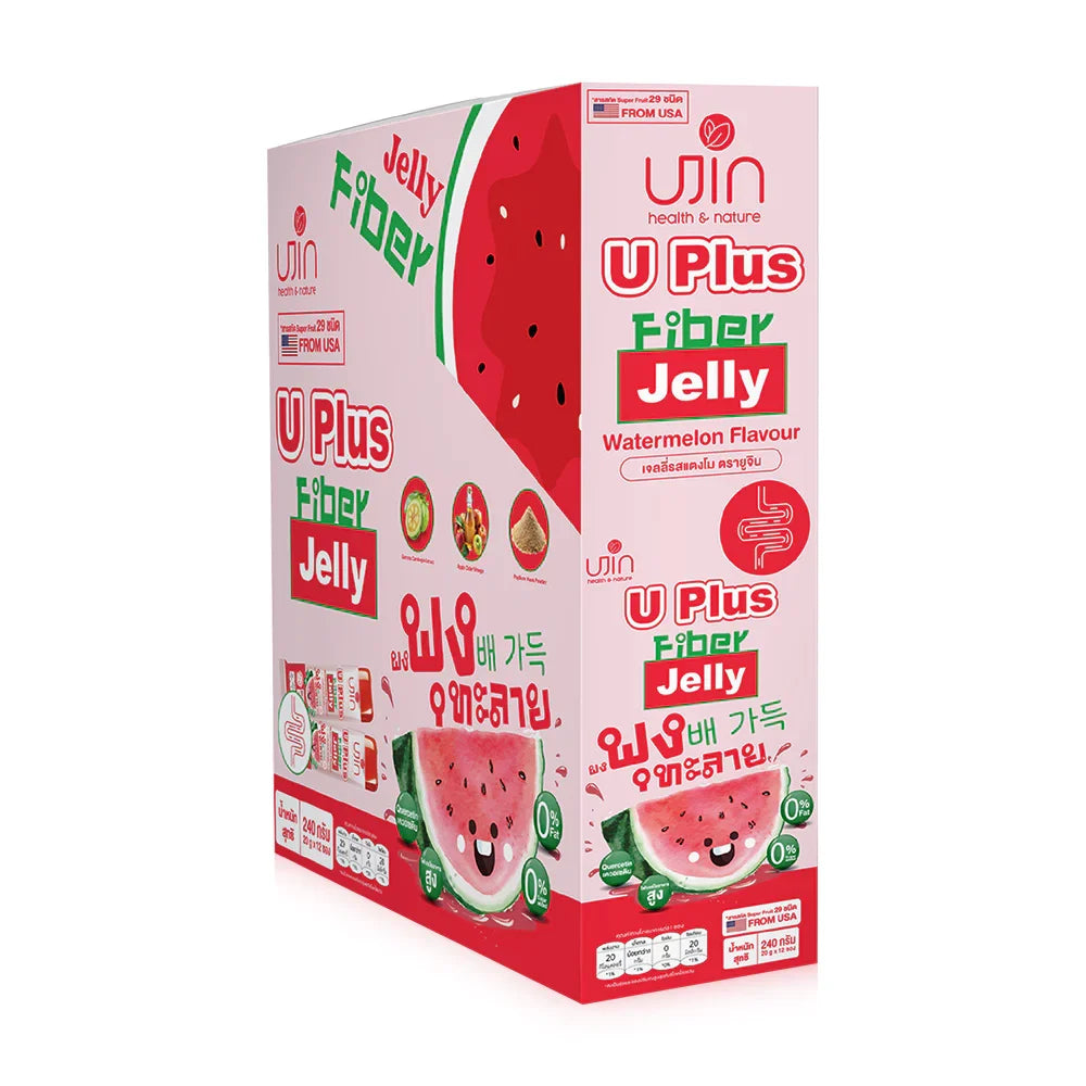 Ujin U Plus Fiber Jelly Watermelon [20g x 12 Sachets] #Watermelon