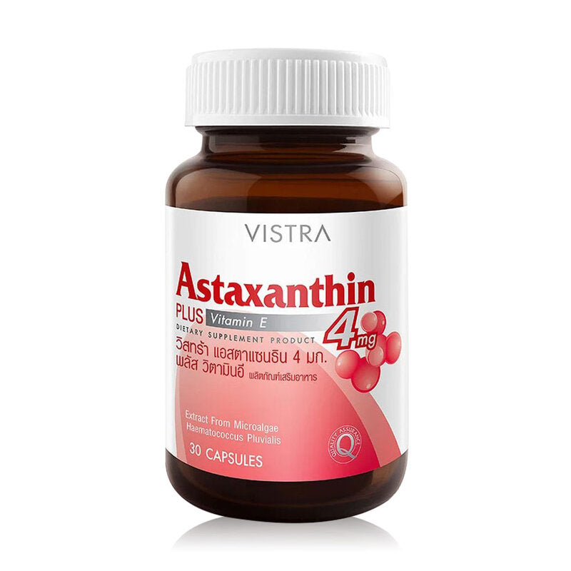 VISTRA Astaxanthin 4 Mg Plus Vitamin E 30 Capsules